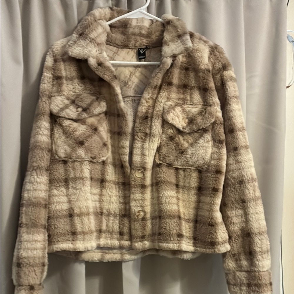 Windsor Cream and Brown Teddy Jacket Cozy Sherpa Lining